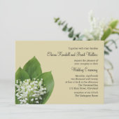 Lily of the Valley Wedding Invitation (beige) Einladung (Stehend Vorderseite)