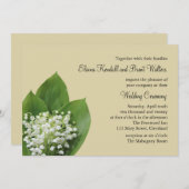 Lily of the Valley Wedding Invitation (beige) Einladung (Vorne/Hinten)