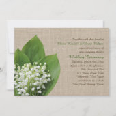 Lily of the Valley Wedding Invitation Burlap Einladung (Vorderseite)