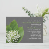 Lily of the Valley Wedding Invitation grau Einbruc Einladung (Stehend Vorderseite)