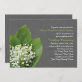 Lily of the Valley Wedding Invitation grau Einbruc Einladung (Vorne/Hinten)