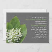 Lily of the Valley Wedding Invitation grau Einbruc