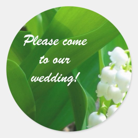 Lily of the Valley Wedding Stickers (Vorderseite)