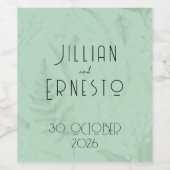 Lily of the Valley | Weich grün mit Grafik Weinetikett (Einzelnes Label)