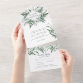 Lily of the Valley | Weiße Blumenhochzeit All In One Einladung (Abreißen)