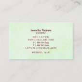 Lily of the Valley Wellness-Center & Salon Visitenkarte (Rückseite)