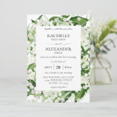 Lily of the Valley White Floral 3 Wedding Einladung (Stehend Vorderseite)
