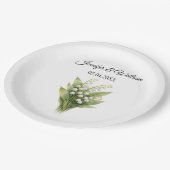 Lily Of The Valley White Floral Wedding Pappteller (Schrägansicht)