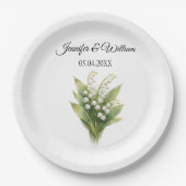Lily Of The Valley White Floral Wedding Pappteller (Vorderseite)