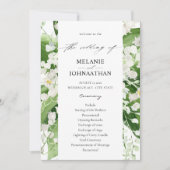 Lily of the Valley White Floral Wedding Program Einladung (Vorderseite)
