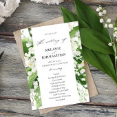Lily of the Valley White Floral Wedding Program Einladung