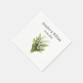 Lily Of The Valley White Floral Wedding Serviette (Ecke)