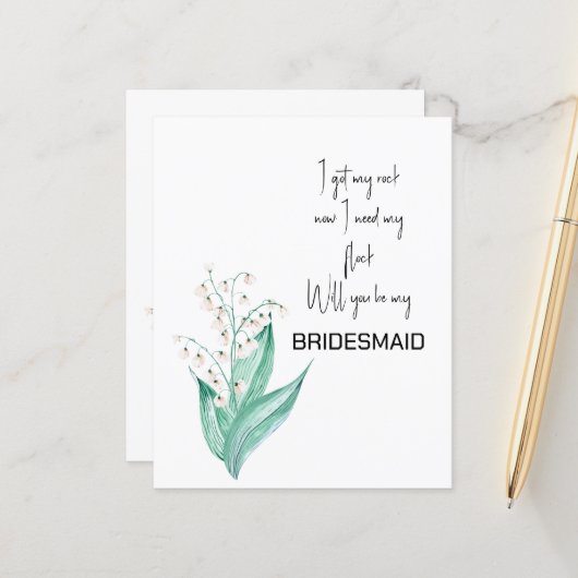 Lily of the Valley wirst du meine Bridesmaid sein (Vorderseite/Rückseite Beispiel)