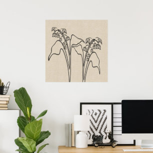 Lily of the Valley Zeichnend Leinwand Blume Poster