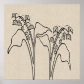 Lily of the Valley Zeichnend Leinwand Blume Poster (Vorne)