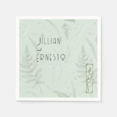 Lily of Valley | Bildgrün mit Illustration Serviette (Vorderseite)