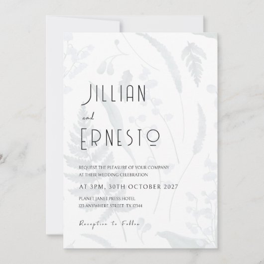 Lily of Valley | Botanischer Schatten vorne und hi Einladung (Vorderseite)