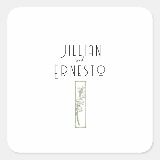 Lily of Valley Collection | Weiße Anwendung Quadratischer Aufkleber (Vorderseite)