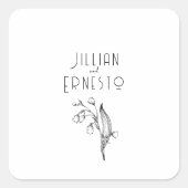 Lily of Valley Collection | Weiße Anwendung Quadratischer Aufkleber (Vorderseite)