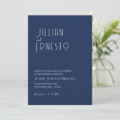 Lily of Valley | Dark Blue Solid Custom Einladung (Stehend Vorderseite)