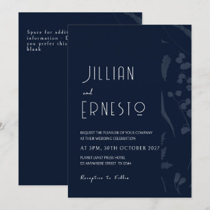 Lily of Valley   Dunkelste blaue, fest verblasste  Einladung