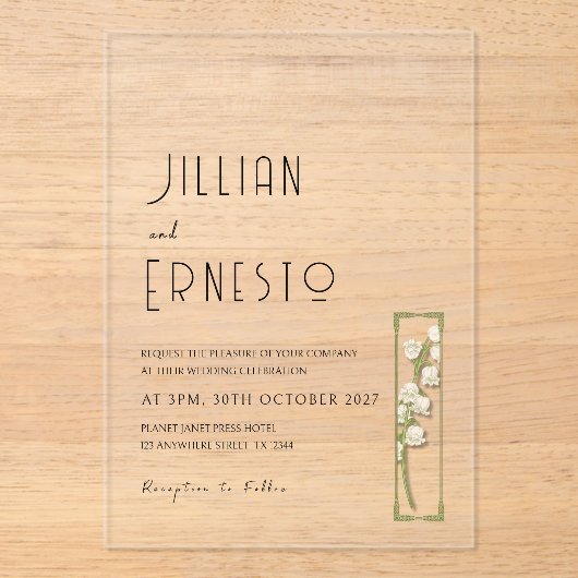 Lily of Valley | Farbdarstellung v1 Benutzerdefini Acryleinladungen (Vorderseite)