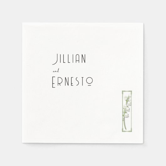 Lily of Valley | Farbdarstellung v1 Benutzerdefini Serviette (Vorderseite)