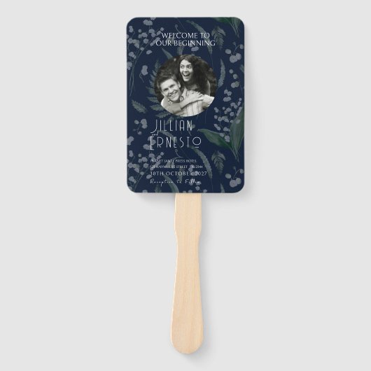 Lily of Valley Ferns | Dark Blue Foto Program Fächer (Vorderseite)