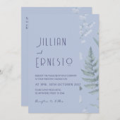 Lily of Valley | Hellblauer Solid mit verblasster Einladung (Vorne/Hinten)