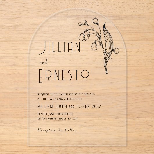 Lily of Valley | Keine Farbe entfernbare Abbildung Acryleinladungen (Vorderseite)