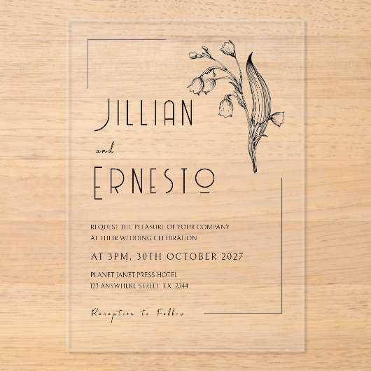 Lily of Valley | Keine Farbe entfernbarer Rahmen Acryleinladungen (Vorderseite)