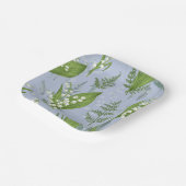 Lily of Valley mit Ferns | Babyblau Pappteller (Gewinkelt)