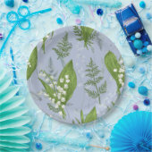 Lily of Valley mit Ferns | Babyblau Pappteller (Party)