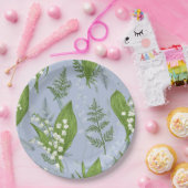 Lily of Valley mit Ferns | Babyblau Pappteller (Party)