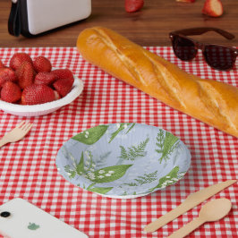 Lily of Valley mit Ferns | Babyblau Pappteller