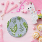 Lily of Valley mit Ferns | Babyblau Pappteller (Party)