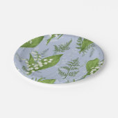 Lily of Valley mit Ferns | Babyblau Pappteller (Schrägansicht)