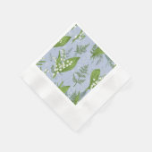 Lily of Valley mit Ferns | Babyblau Serviette (Ecke)