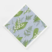 Lily of Valley mit Ferns | Babyblau Serviette (Ecke)