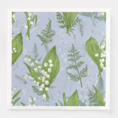 Lily of Valley mit Ferns | Babyblau Serviette (Vorderseite)