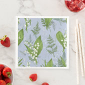 Lily of Valley mit Ferns | Babyblau Serviette (Beispiel)