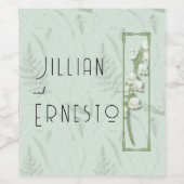 Lily of Valley mit Ferns | Blassgrün Weinetikett (Einzelnes Label)