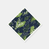 Lily of Valley mit Ferns | Dark Blue Napkins Serviette (Ecke)