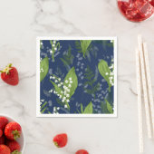 Lily of Valley mit Ferns | Dark Blue Napkins Serviette (Beispiel)