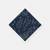 Lily of Valley mit Ferns | Dark Blue Napkins Serviette (Ecke)