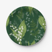 Lily of Valley mit Ferns | DDC Green Non Custom Pappteller (Vorderseite)