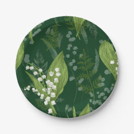 Lily of Valley mit Ferns | DDC Green Non Custom Pappteller