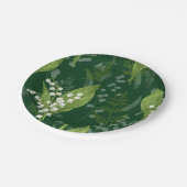Lily of Valley mit Ferns | DDC Green Non Custom Pappteller (Schrägansicht)