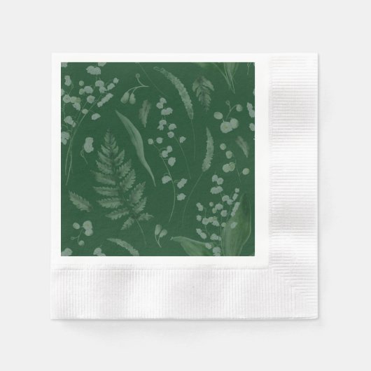 Lily of Valley mit Ferns | DDC Green Non Custom Serviette (Vorderseite)