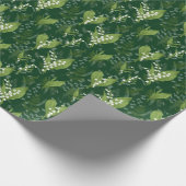 Lily of Valley mit Ferns | Dunkelgrün Geschenkpapier (Ecke)
